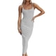 thumbnail image 1 of Gibobby Vestido Mujer Casual de Playa Verano Vestido largo informal suelto para mujer, vestido largo sin mangas con abertura, vestido largo de verano para la pl(Gris,G), 1 of 5