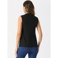 thumbnail image 3 of DARING DIVA Women's Cotton Linen V Neck Button Down Jacket Vest XS Black, 3 of 6