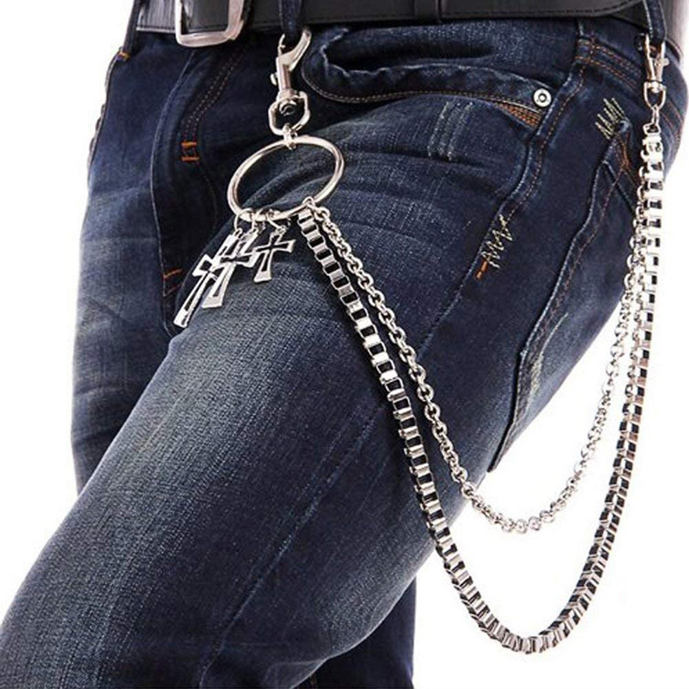 Trendy Jeans Long Chain Cross Pendant 