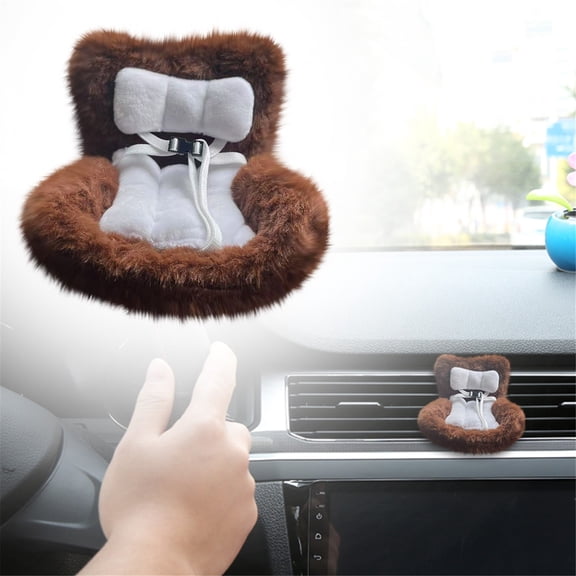 ZMKIAG Plush Doll Mini Car Seat, Soft Furry Car Seat with Adjustable Strap & Air Vent Clip, Versatile Desktop Stand Display, Cute and Functional Car Ornament for Doll Fans and Collectors