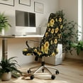 thumbnail image 3 of FKELYI Sunflower Musical Note Print Office Chair Cover Stretch Fabric Computer Chair Cover Removable Anti-Dust Gaming Chair Slipcover Protector for Boss Chair Decoration, Small, 3 of 6