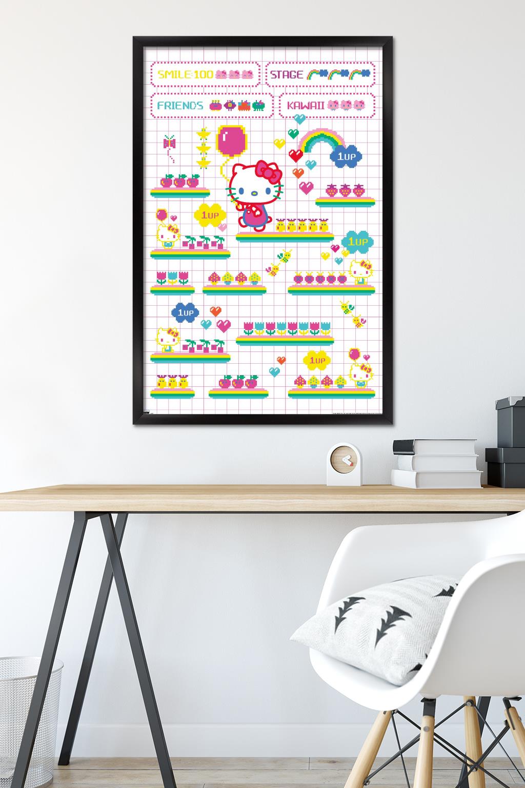 Hello Kitty - Arcade Wall Poster, 22.375" x 34" Framed