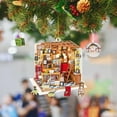 thumbnail image 1 of Book Lover Reading Christmas Book Store Acrylic Ornament Stained Glass Window Birds, 1 of 3