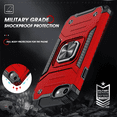 thumbnail image 7 of LeYi iPhone SE 2020 Case with 2 x Screen Protector, iPhone 8 Case, Shockproof Drop Test Cover with Car Mount Kickstand Lightweight Protective Case for iPhone 6/6s/7/8/SE 2020/SE 3 2022 - Red, 7 of 7