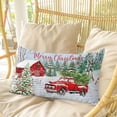 thumbnail image 4 of Christmas Red Truck Pillow Covers, Linen Long Throw Pillow Case, Winter Cardinal Xmas Tree Holiday Pillow Protector Decorative Cushion Cover for Living Room/Bedroom 20" x 36", 4 of 8