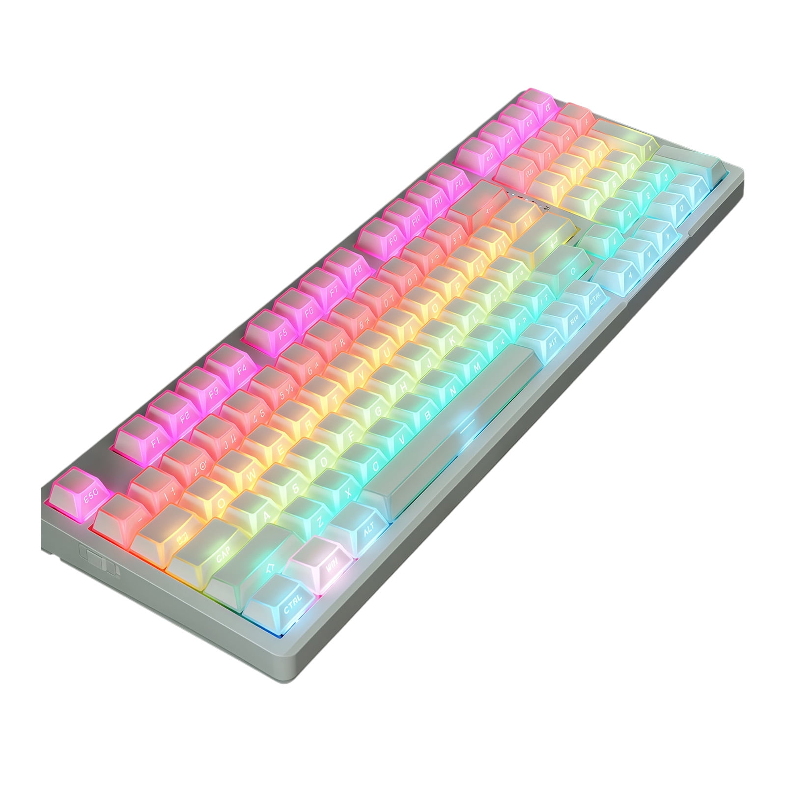 136 Key Mechanical Keyboard Keycaps With Side Printed Characters And 12 Glowing Lines For Optimaled Illuminating