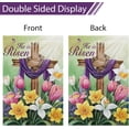 thumbnail image 6 of Easter Cross He Is Risen Garden Flag - 12x18" Double-Sided Burlap Lily Tulip Flower Yard Flag for Easter Holiday Farmhouse Outdoor Decor (ONLY FLAG), Perfect for Spring, 6 of 6