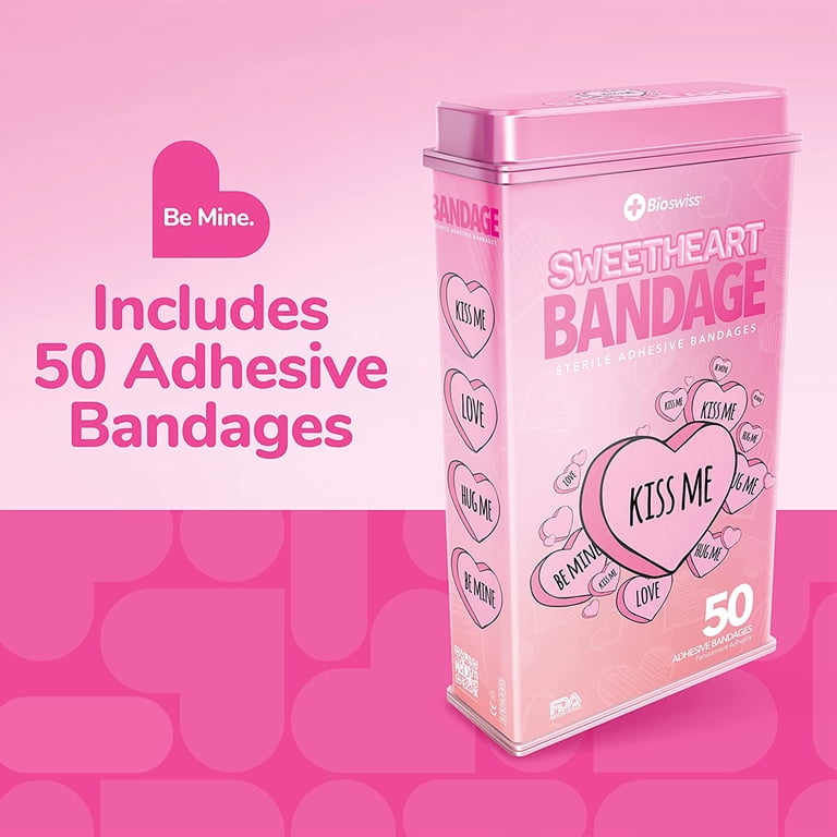 BioSwiss Bandages, Valentine Heart Shaped Self Adhesive Bandage