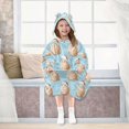 thumbnail image 7 of Wearable Blanket with Sleeves and Pocket Oversized Hooded Sweatshirt 3-14 YR Cute Capybara with Santa Hat S, 7 of 7