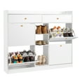 thumbnail image 2 of 2 Drawers Shoe Cabinet with Top Baffle Particle Board, White/128*25*107cm, 2 of 14