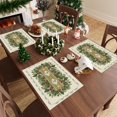 thumbnail image 5 of Watercolor Eucalyptus Leaves Snowflakes Christmas Winter Xmas Cloth Placemats Set of 4 Table Mats Table Decorations 12x18 Inch, 5 of 6