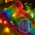 thumbnail image 3 of Rainbow Deco Mesh 10 Inch Rainbow Mesh Ribbon Fabric Mesh Roll Decorative Mesh Wreath Supplies for Birthday Rainbow Wreath Front Door Mesh Wreath, 3 of 6