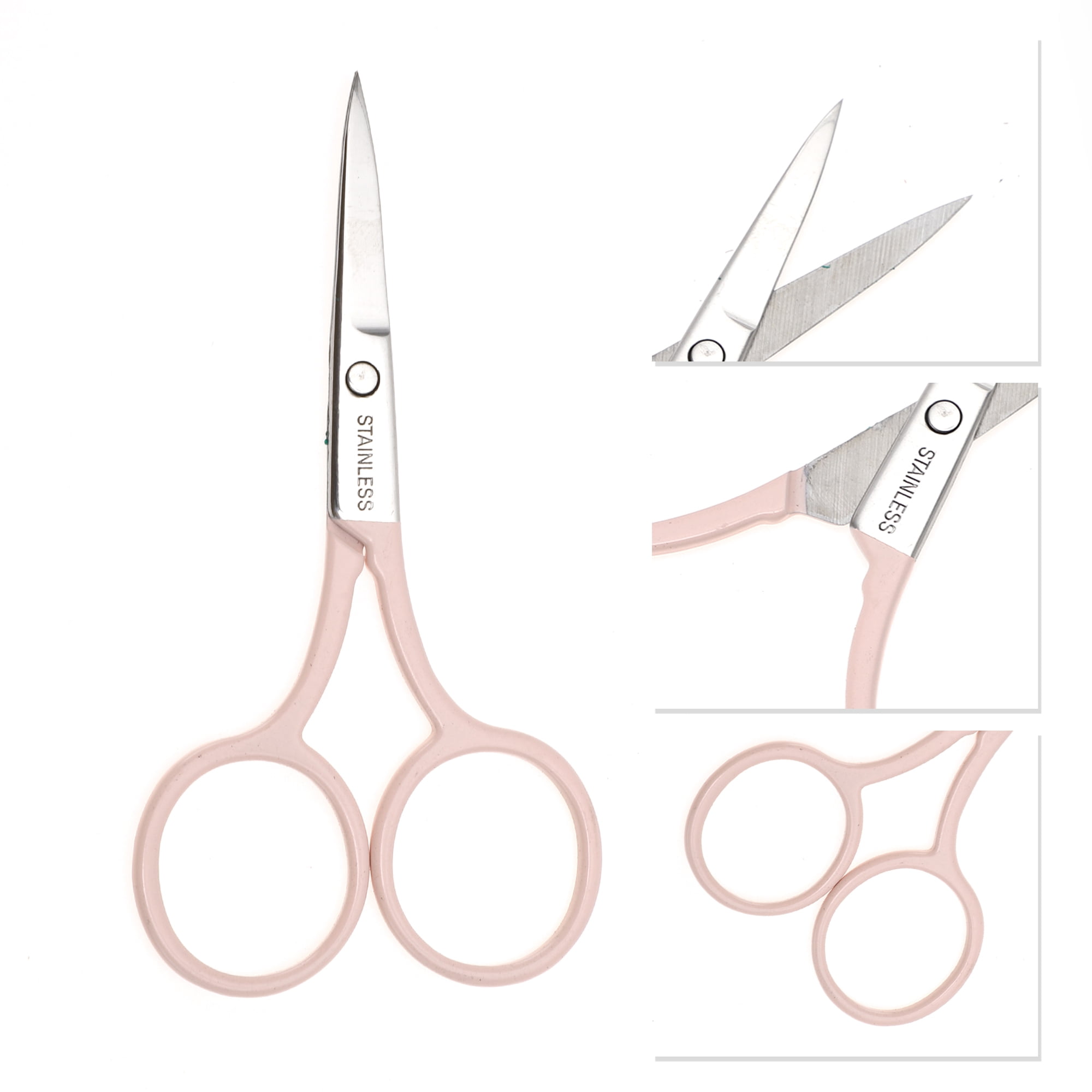 Unique Bargains 1 Pc 2.0 Embroidery Scissors Grooming Bathroom Gradual Pink
