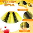 thumbnail image 6 of 6PCS Bee Costume for Women, Black and Yellow Tutu Striped Socks Bee Headband and Necklace Face Stickers for Halloween Carnival Cosplay Party, 6 of 7