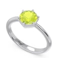 thumbnail image 2 of 2.00 Ct Round Cut Peridot Gemstone Beautiful Solitaire Wedding Ring for Women Solid 14K White Gold Size 10 by Diamond Capitals, 2 of 8