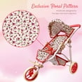 thumbnail image 3 of The New York Doll Collection Baby Doll Stroller Jogging Toy Stroller Floral, 3 of 8
