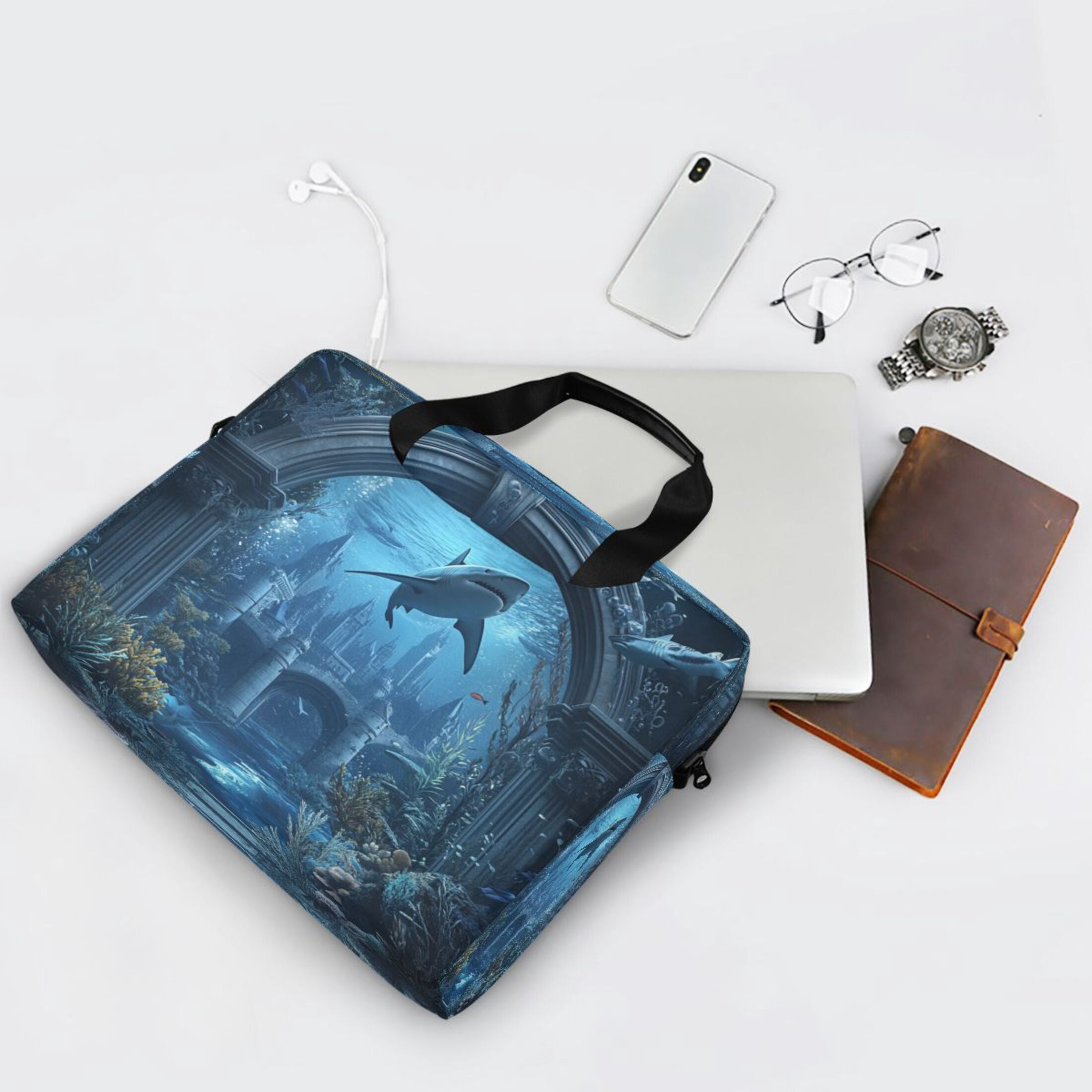 16" Laptop Tote Bag Laptop Sleeve Case Computer Briefcase for Work & Travel Undersea Fantasy World