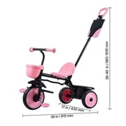 KFFKFF Toddler Tricycle & Stroller for Ages 18 Months to 5 Years, Kids Trike with Push Handle, Adjustable Seat & Storage, Outdoor Play Tricycle, Gift for Boys and Girls