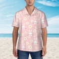 thumbnail image 5 of Uemuo Rabbit Sunflower Printed Regular Fit Short Sleeve Casual Hawaiian Shirt for Men,Aloha shirt,Tropical shirt,Floral print shirt,Vacation Beach shirt-, 5 of 9