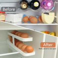 thumbnail image 5 of Soporte para huevos para refrigerador, contenedor de almacenamiento de huevos que se enrolla automáticamente, soporte para huevos de plástico de 2 niveles, bandeja para huevos que ahorra esp, 5 of 5