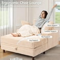thumbnail image 3 of 54" Oversized Chaise Lounge Chair Indoor,  Sofa Bed with Storage and Ottoman, Upholstered Reading Chairs Cloud Couches, Khaki, 3 of 8