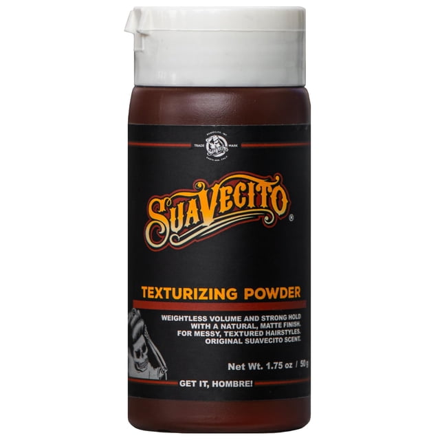 Suavecito Polvo texturizado y voluminizador para peinar el cabello con acabado mate sin brillo y fuerte sujeción, sin ensuciar, absorbente de aceite, larga duración, 1.7 onzas, b