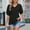 Black, variant on Puff Sleeve Eyelet Summer T-shirt for Women Loose Casual Breathable Comfy Pullover Tops Solid V-neck Daily Blouses