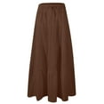 thumbnail image 4 of Akafmk Plus Size Womens Skirts,Long Skirts for Women Maxi Boho Skirt,Solid Color High Waisted Tiered Skirts Loose Fitting Vacation Beach Long Skirts, 4 of 5