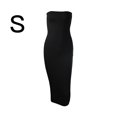 thumbnail image 1 of Vestido de tubo con cuello barco para mujer Vestido de verano sin mangas de color sólido, negro, S Kearding AP1097-10B, 1 of 7