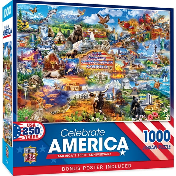 MasterPieces 1000 Piece Jigsaw Puzzle For Adults - Celebrate America - America's 250th Anniversary - 19.25"x26.75"