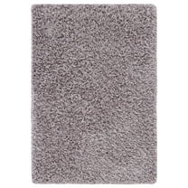 SAFAVIEH Clyde Solid Plush Polyester Shag Area Rug, Silver, 2'6" x 4'