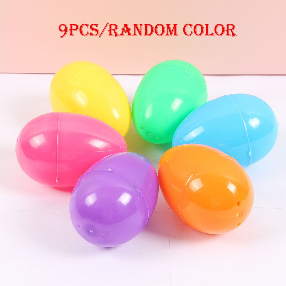 Dicasser 9pcs Plastic Easter Eggs Fillable Easter Eggs Assorted Colors