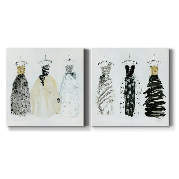 Bling Night Out I - Premium Gallery Wrapped Canvas - Ready to Hang Set of 2 - 40 x 40 Each