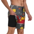 thumbnail image 2 of Daiia Red Pickup Truck With Pumpkins Mens Swim Trunks Swim Shorts Quick Dry Swim Shorts with Mesh Lining Pockets-Small, 2 of 9