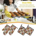 thumbnail image 5 of Cauagu Cute Dogs Puppy Print Oven Mitts and Pot Holders 4 pcs Set,Extra Thicken Long Kitchen Oven Glove Potholders BBQ Gloves-Oven Mitts and Pot Holders(11 Inch), 5 of 6
