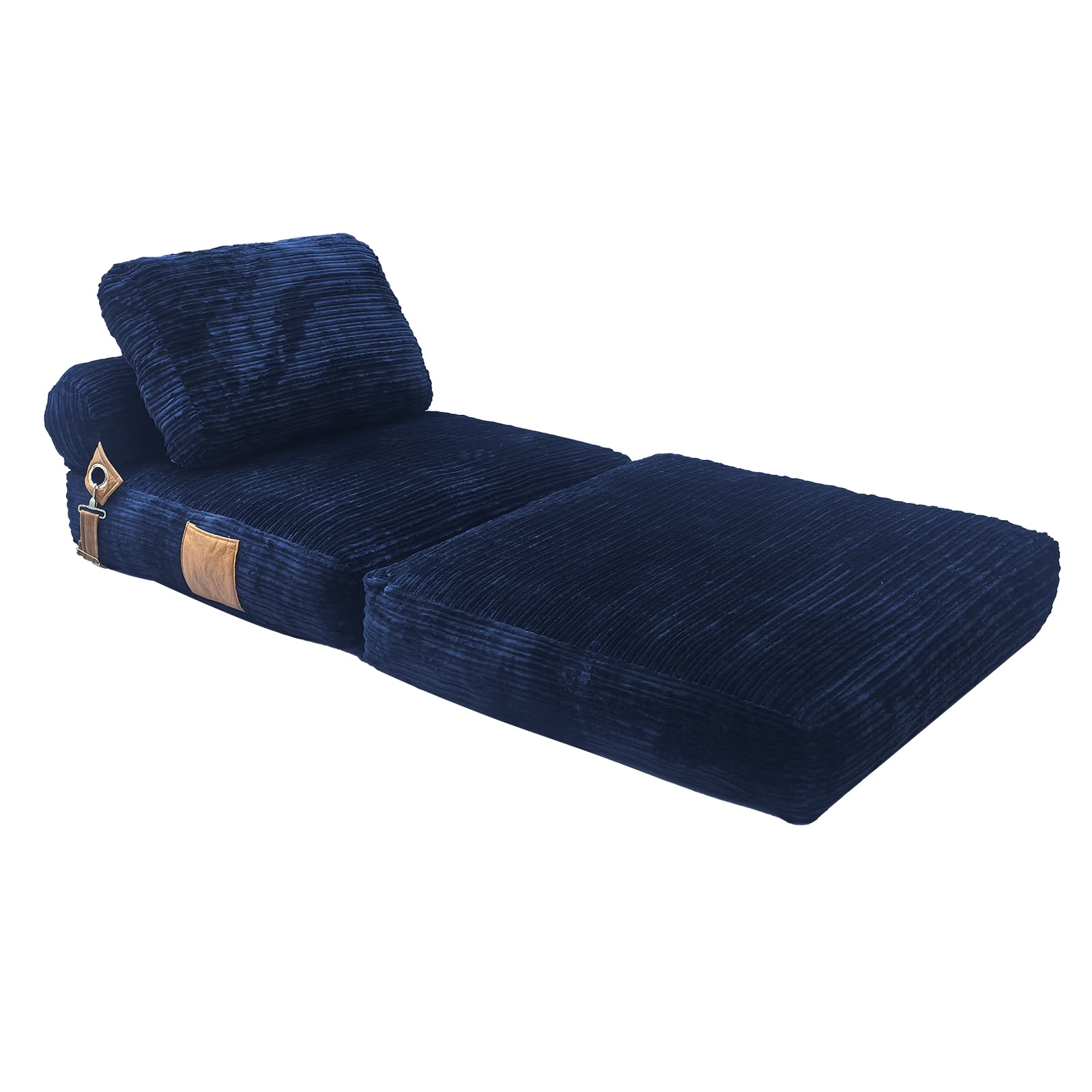 Leumius Folding Sofa Bed,Convertible Chair Bed with Pillow and Back Support,Portable Fold Out Couch Floor Sofa for Living Room Bedroom,Blue