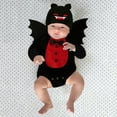 thumbnail image 2 of ASFGIMUJ Boys Girls Bat Monster Soft Cartoon Romper Bodysuits Outfits With Wing Hat 3Pcs, 2 of 8