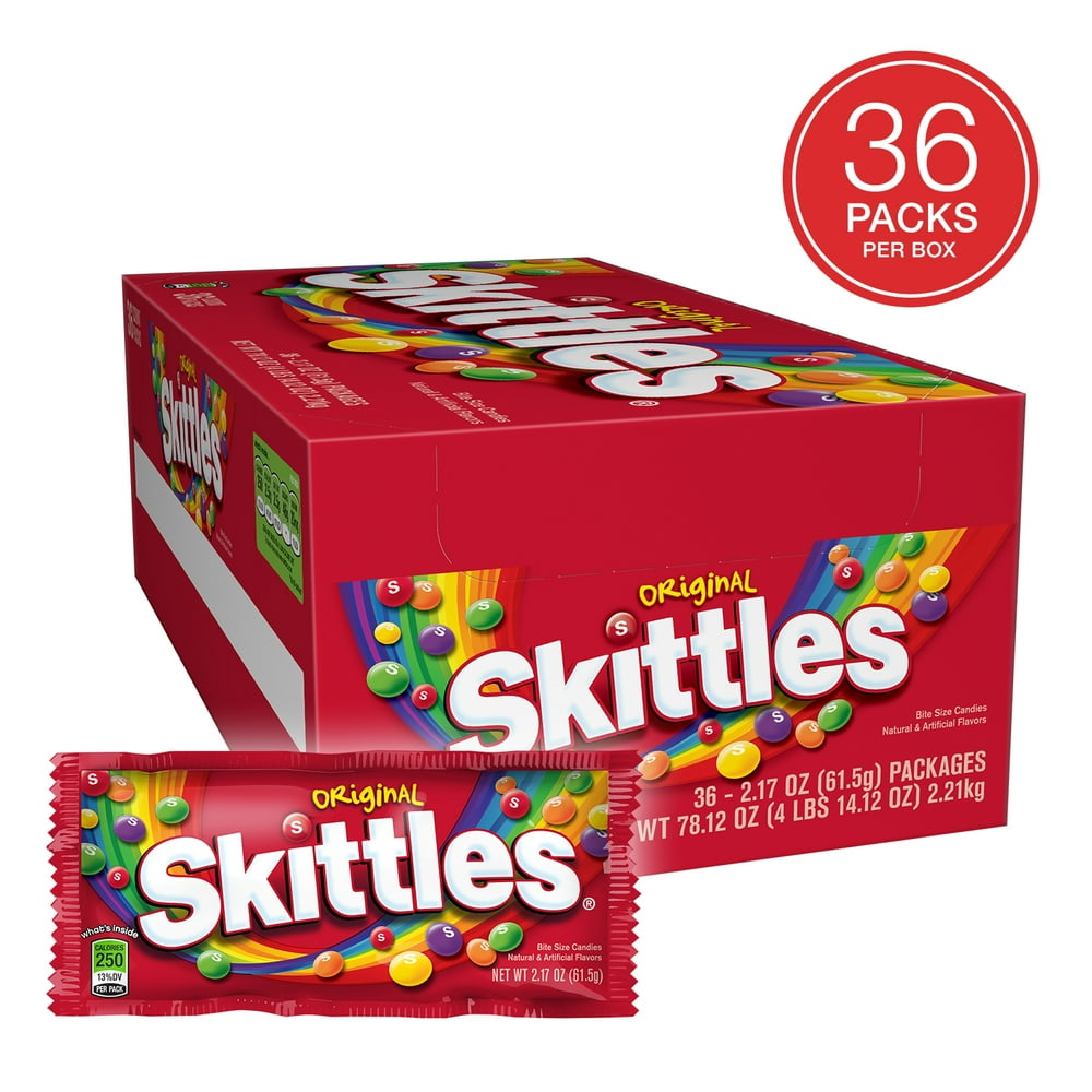 Skittles Original Candy, 2.17 Oz. (36 Single Packs) - Walmart.com ...
