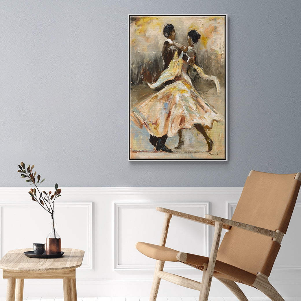 Night Out Framed Premium Gallery Wrapped Canvas - Ready to Hang - 17 x 25 - White Floating Frame
