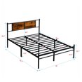 thumbnail image 2 of King Size Heavy Duty Metal Bed Frame, Platform Bed with Wood Headboard and Under Bed Storage, No Box Spring Needed, Black, 2 of 9