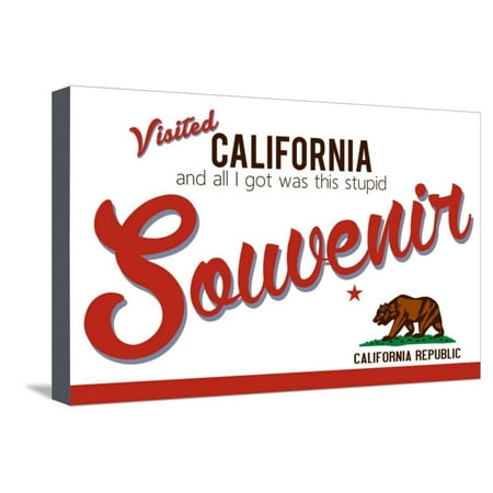 Visited California - Authentic Souvenir Stretched Canvas Print Wall Art By Lantern (Best Towns In California To Visit)