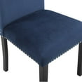 thumbnail image 3 of Cobre Contemporary Velvet Dining Chair with Nailhead Trim(Set of 2) in Blue, 3 of 7