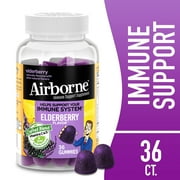 Airborne Vitamin C + Zinc Immune Support Gummies, Elderberry Flavor, 36 Count