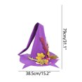 thumbnail image 3 of Fiudx Sombrero de Bruja de Halloween, Tela Suave y Transpirable, Diseño Artesanal, Ajuste Cómodo, Perfecto para Fiestas, Festivales y Cosplay, Tamaño Universal, Incluye 1 Sombrero., 3 of 4