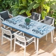 thumbnail image 2 of Navy Blue Octopus Table Cloths for 4 Foot Rectangle Tables, Coastal Bubbles Ocean Waves Patio Waterproof Elastic Fitted Tablecloths, Washable Rectangular Table Cover for Camping, 2 of 8
