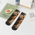thumbnail image 5 of Salouo Cat Fish Dance Vintage Pattern Unisex Middle Tube Socks,Middle-Finger Knee High Socks Over The Calf Tube Stocking Crew Stockings for Women and Men Tube Socks, 5 of 8