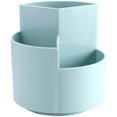 thumbnail image 1 of Rotating Pen Holder Plastic Pen Pot for Desktop Storage 3-Compartment Holder, 1 of 4