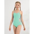 thumbnail image 4 of Usaibhir Girl's Solid Cut Out Sleeveless One Piece Swimsuit Bathing Suits Swimwear Beachwear for Kids 7-14 Years, 4 of 11