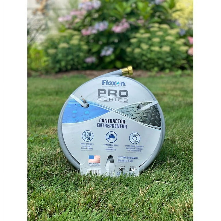 Flexon Pro Series 5/8 in. D X 100 ft. L Heavy Duty Contractor Grade Contractor Grade Hose Gray Flexon Pro Series 5/8 in. D X 100 ft. L Heavy Duty Contractor Grade Contractor Grade Hose Gray