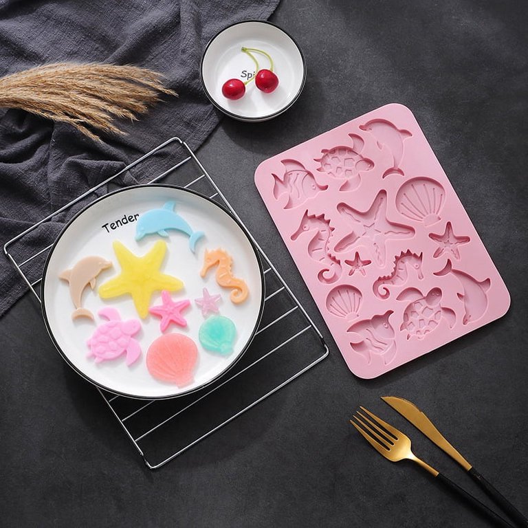 Gummy Candy Silicone Molds, Ocean Animal Jello Mold 2 Set With Dropper Non  Stick Food Grade Silicone Animals Chocolate Molds-party& Diy Crafts For Har